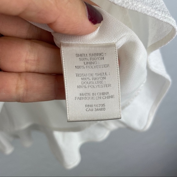 Rebecca Taylor Sleeveless Square Neck Tiered Peplum Blouse in White Size 0 - Picture 3 of 8